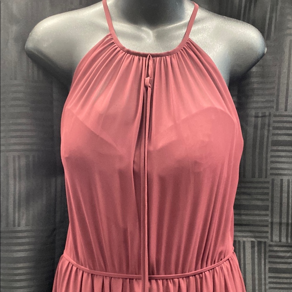 Elegant Pink Halter Dress